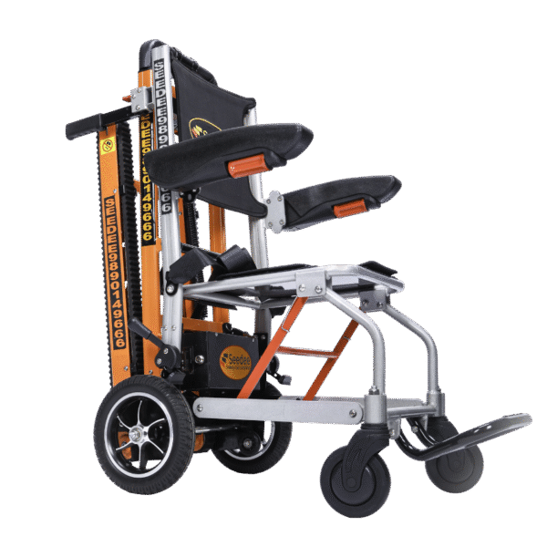 Seedee wheelchair for stairs with battery operated stair climbing, 125 kg max load