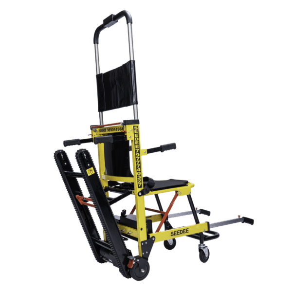 Wheelchair for stairs with manual push operation on flat ground