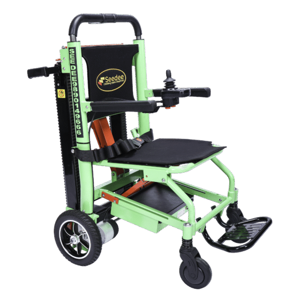Battery operated wheelchair for stairs with 24V system and 125 kg load for hospitals