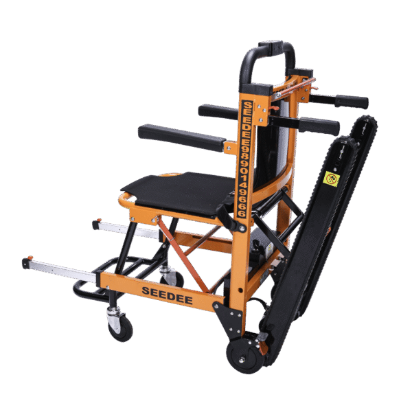 Electric wheelchair for stairs showing safe and smooth stair climbing operation