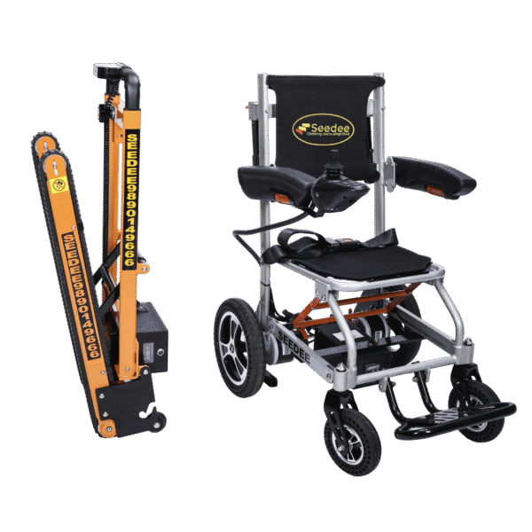 Stair climbing wheelchair with joystick control and powerful motor system